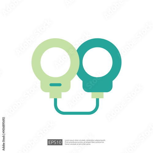 Interconnected Legal Icons Representing Law and Judgment in a Minimalist Design