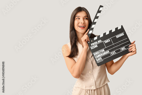 Young pretty woman with mov...