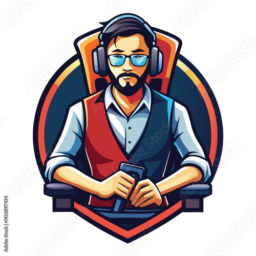 Gamer in a stylish chair