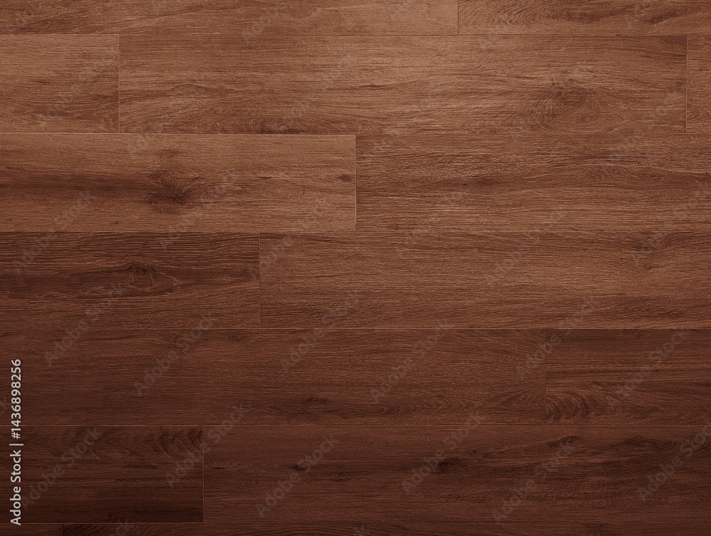 Naklejka premium Modern parquet floor background texture with brown natural walnut wood slats and planks for interior. Home decor, organic textured patterns, wooden laminate flooring, indoor cozy style and design.