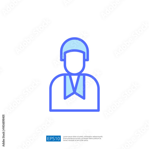 Professional Legal Icon Representing Law and Judgement in a Simplified Design with Blue Colors and Minimalist Elements