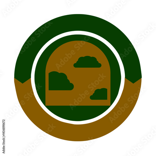 Abstract logo icon with green & brown base color 