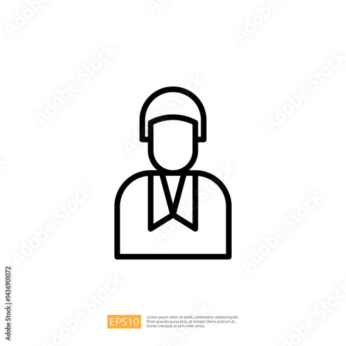Minimalist Icon Representing a Legal Professional in a Formal Setting for Law and Judgment Theme