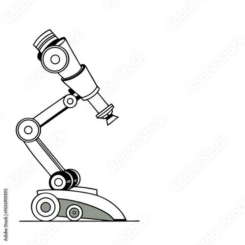 Nano Robot Holding Tool on Clean Background  