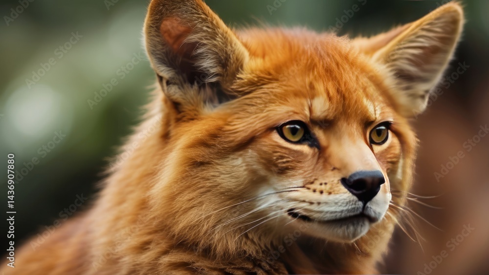 Obraz premium Close-Up Portrait of Golden Jackal in Natural Habitat