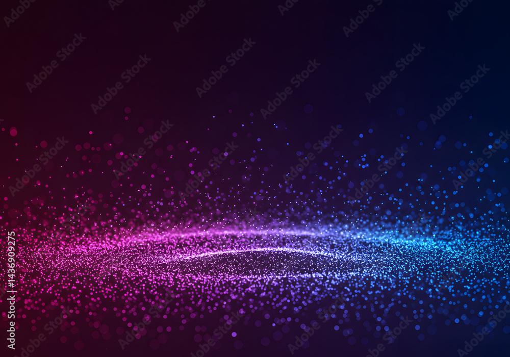 Fototapeta premium Vibrant Purple and Blue Glowing Particle Background