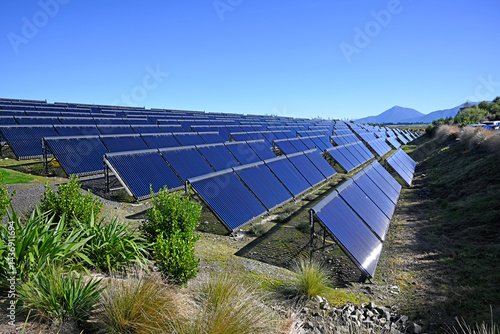 Methven Hot Pools - solar panels farm, New Zealand