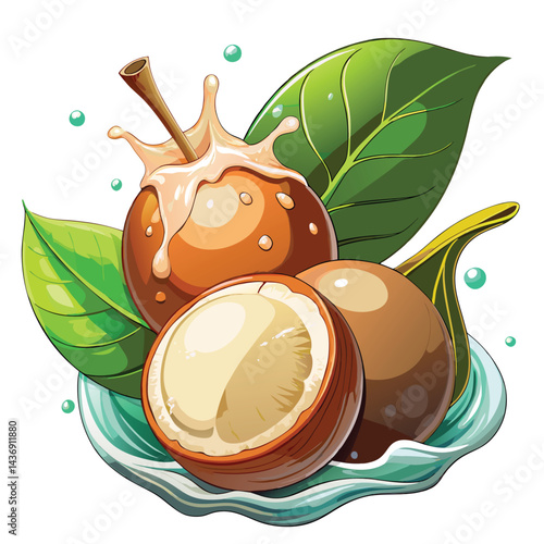 Fresh, juicy fruit with vibrant leaves