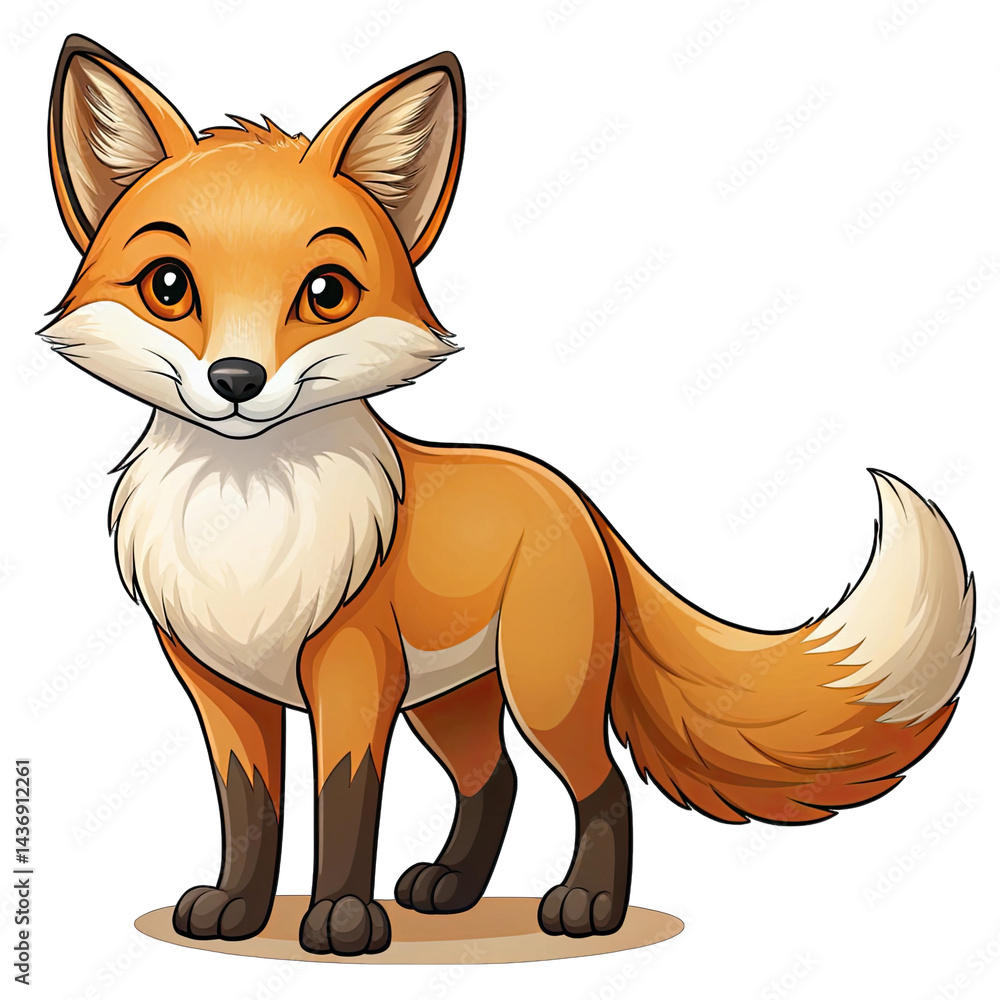 Fototapeta premium red fox cartoon