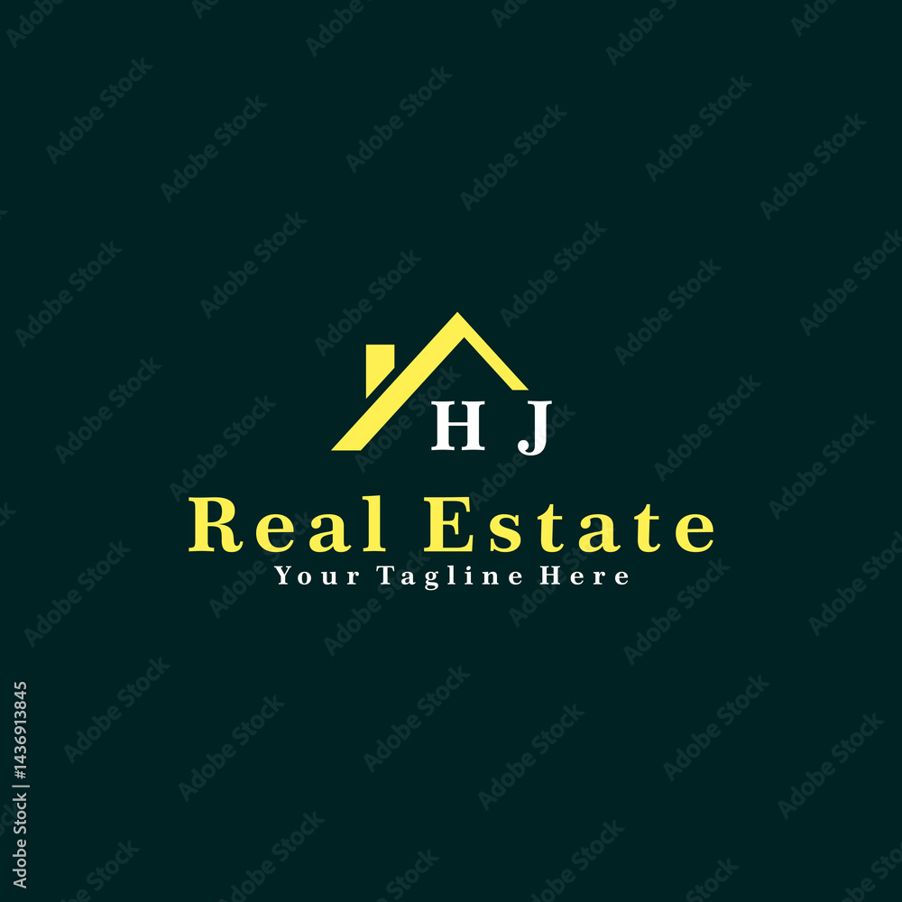 HJ Initials Real Estate Logo Vector Art Icons and Graphics HJ Initials Real Estate Logo Vector Art Icons and Graphics