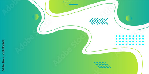 Colorful banner template with gradient color. Design with liquid shapes. with a yellow green color combination with a modern and luxurious concept