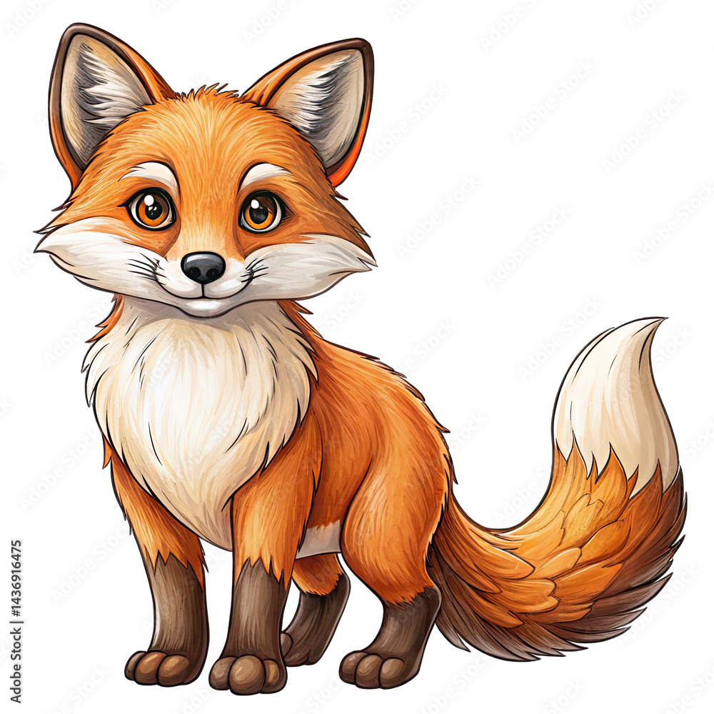 Fototapeta premium red fox cartoon