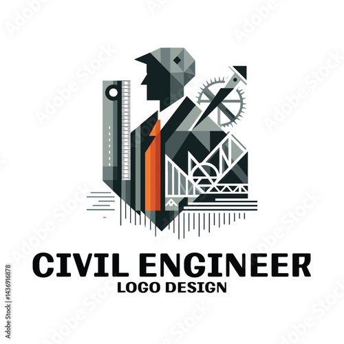 Civil Engineer Vector Logo Design