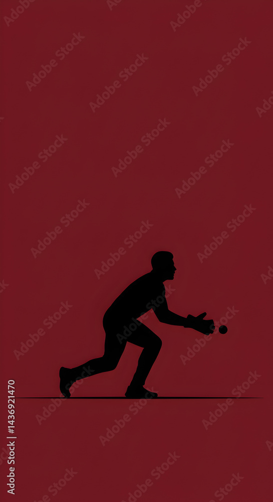 Baseball Player in Defensive Stance Baseball Player in Defensive Stance