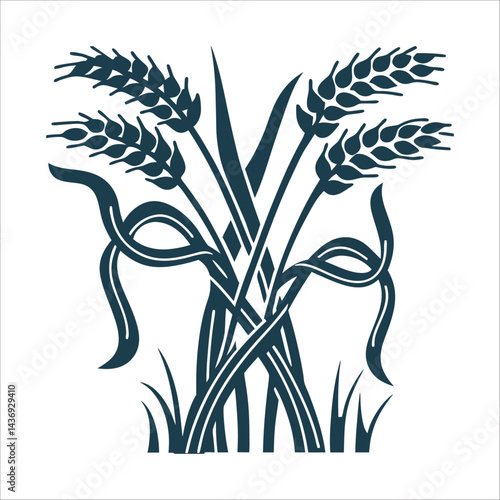Wheat and Tares: Intertwined Stalks Vector Illustration