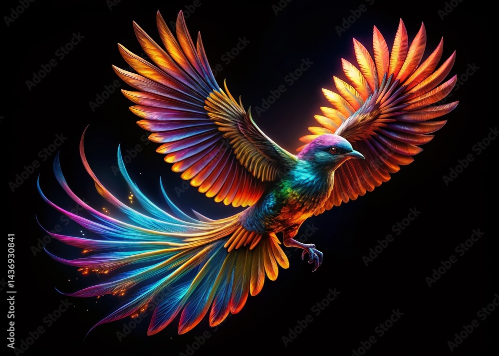 Obraz premium Night Bird in Flight, Isolated White Background - Stunning Wildlife Photography