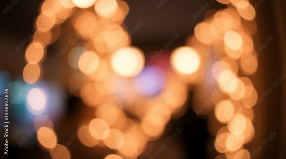Abstract Christmas lights background with a festive yellow glow and blurred bokeh circles for holiday celebration Abstract Christmas lights background with a festive yellow glow and blurred bokeh circles for holiday celebration