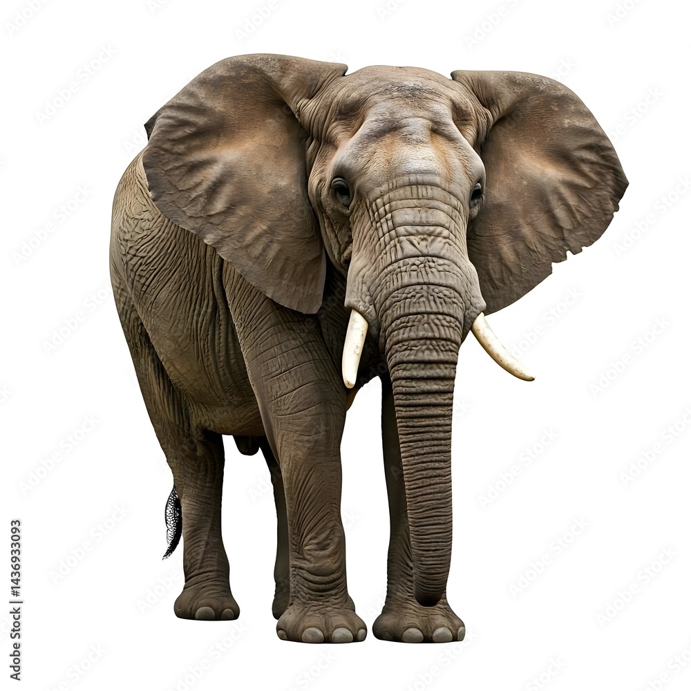 Obraz premium African Forest Elephant On White Background