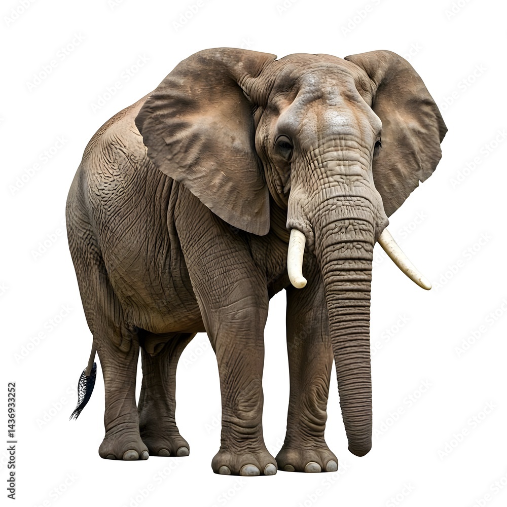 Fototapeta premium African Forest Elephant On White Background