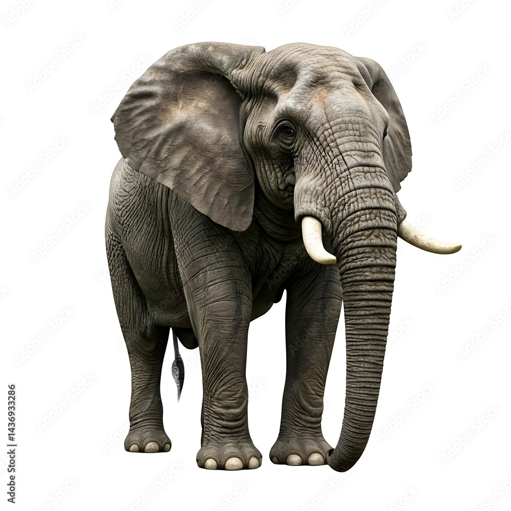Fototapeta premium African Forest Elephant On White Background