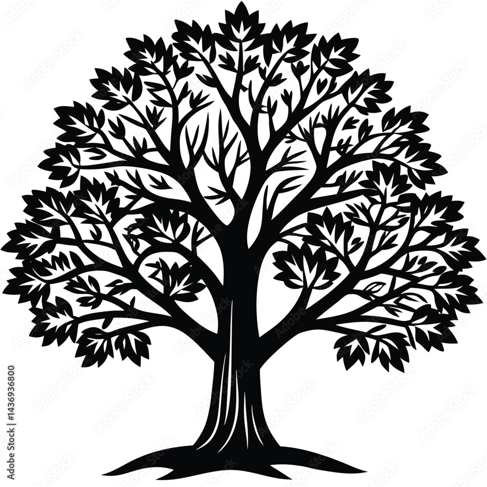Obraz premium Elm trees icon set on white background