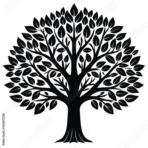 Elm trees icon set on white background