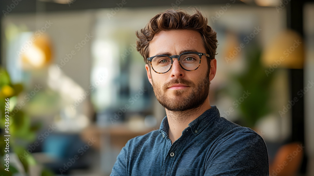 Obraz premium Close-up portrait of a confident young man.