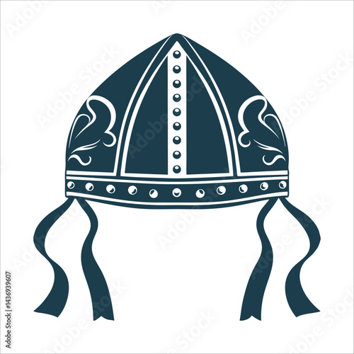 Bishops Mitre Hat Vector Illustration - Bishops Mitre Pointed hat with two hanging ribbons
