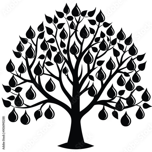 Pear trees icon set on white background