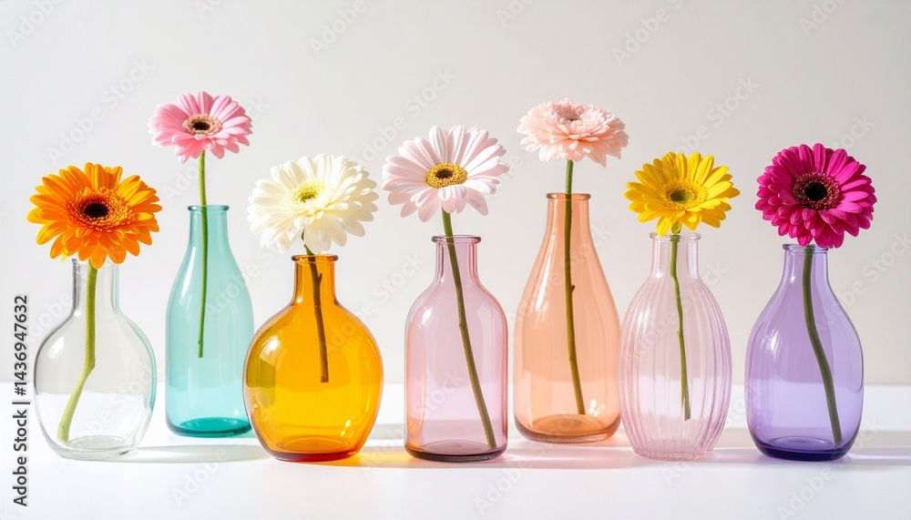 美しい花のアレンジメント、パステルカラーの淡い色の花瓶 美しい花のアレンジメント、パステルカラーの淡い色の花瓶