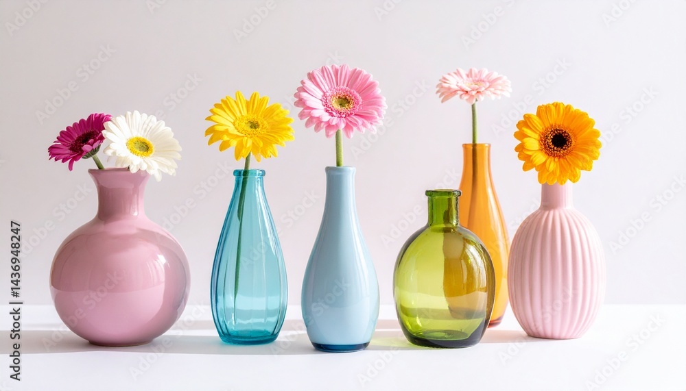 美しい花のアレンジメント、パステルカラーの淡い色の花瓶 美しい花のアレンジメント、パステルカラーの淡い色の花瓶