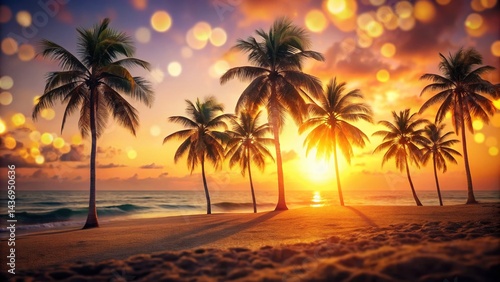 Serene Beach Paradise: Palm Trees, Blue Ocean, and Soft Sand Wallpaper