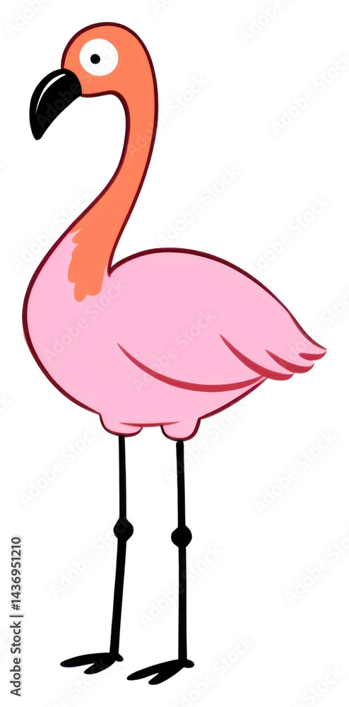 Fototapeta premium PNG Flamingo cartoon drawing animal.