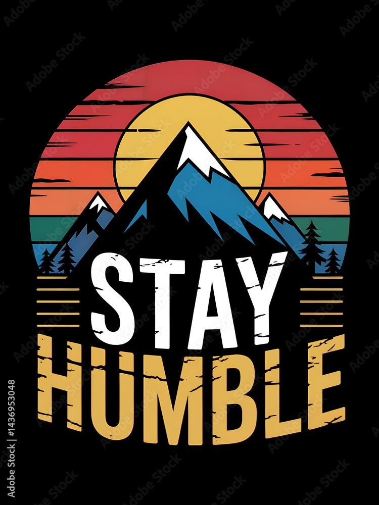 Fototapeta premium vector illustration of a house with phrase stay humble
