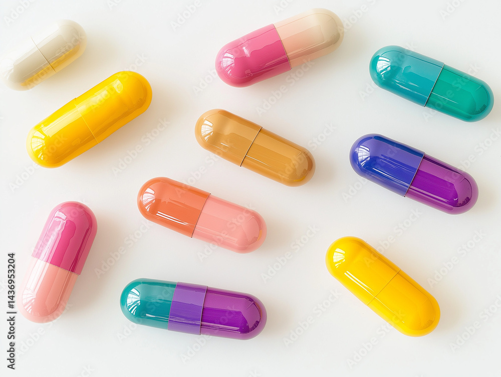 Medicinal capsules colorful Medicinal capsules colorful