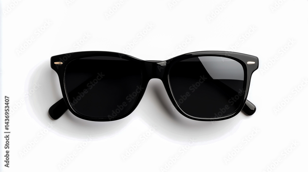 Black sunglasses isolated on white background, png file with transparent space around the glasses. Black sunglasses isolated on white background, png file with transparent space around the glasses.