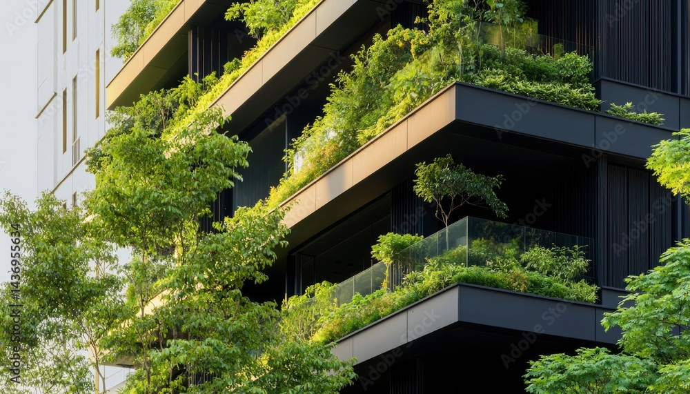 Fototapeta premium Modern building with vertical gardens