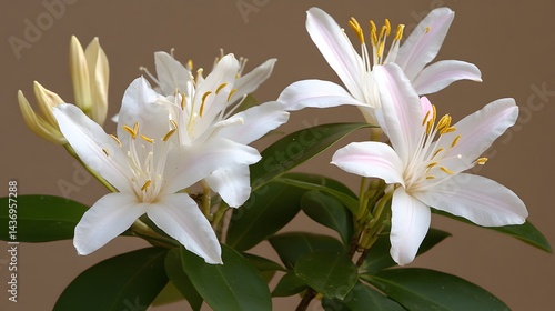 Elegant White Lilies Blooming in Spring Garden