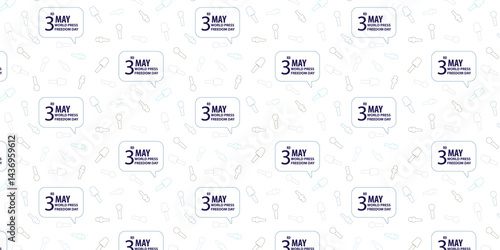 text seamless pattern World Press Freedom Day 3 May for background poster, banner and other