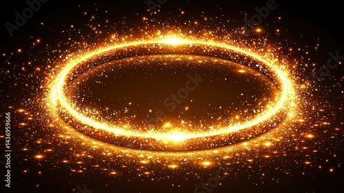 Golden Celestial Ring: A Sparkling Cosmic Phenomenon