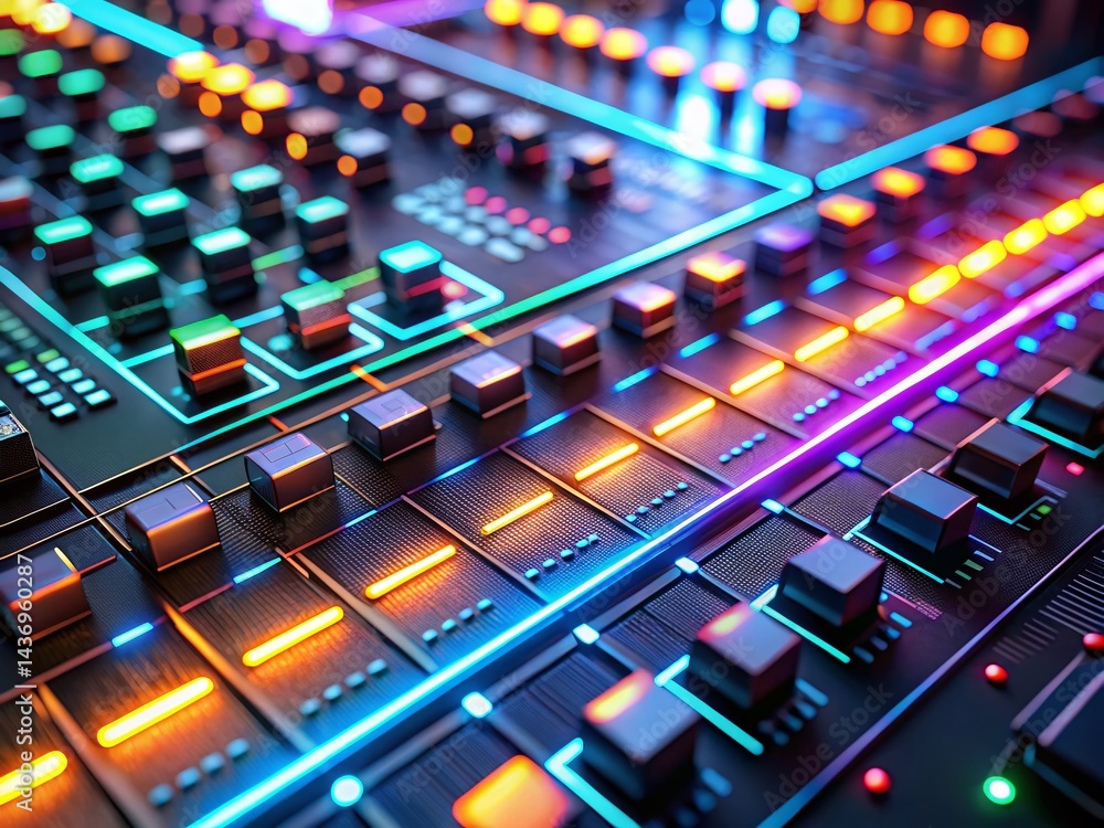 Starting Sequencer: Abstract Technology Background with Copy Space