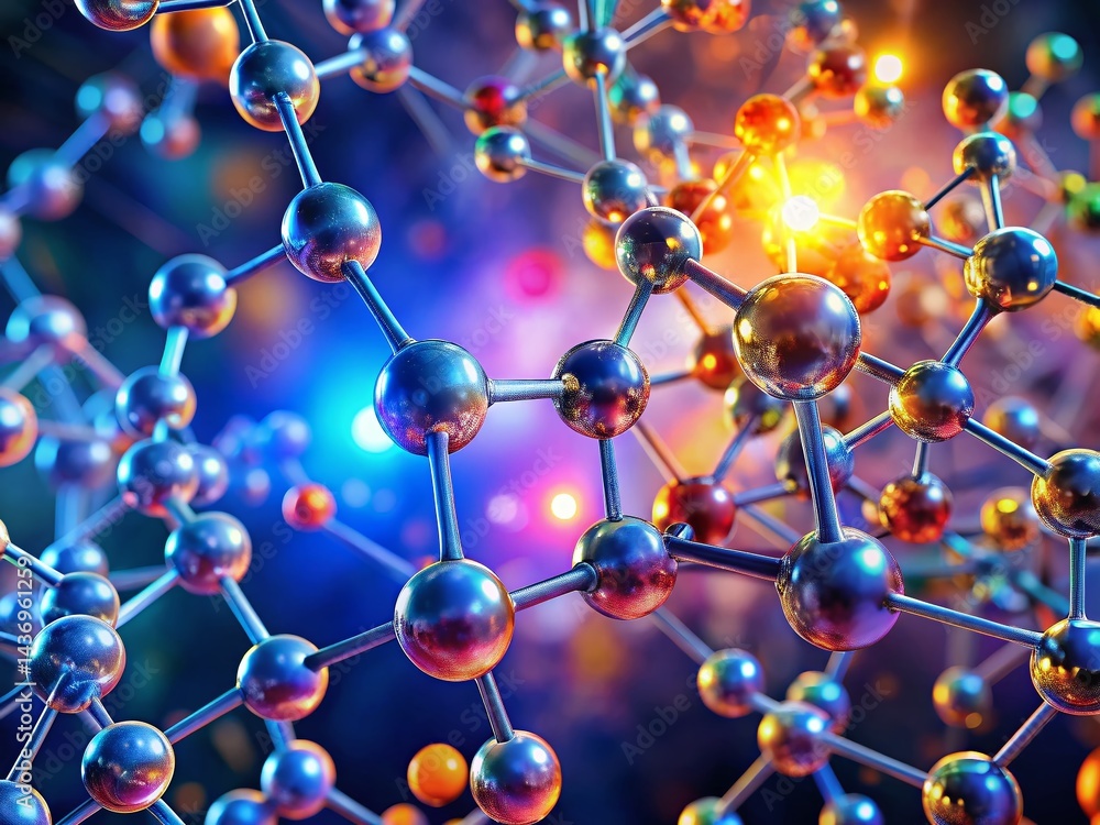 Stunning 3D Render of Complex Molecule with High Depth of Field Stunning 3D Render of Complex Molecule with High Depth of Field