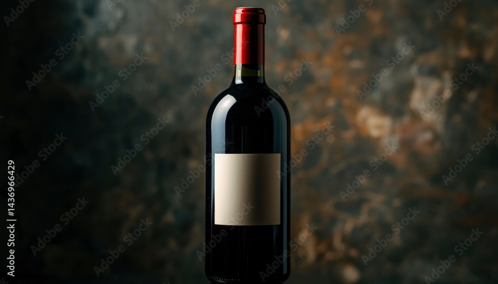 Fototapeta premium Red wine bottle, blank label
