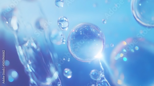 Wallpaper Mural Abstract Blue Water Bubbles Background Texture Torontodigital.ca