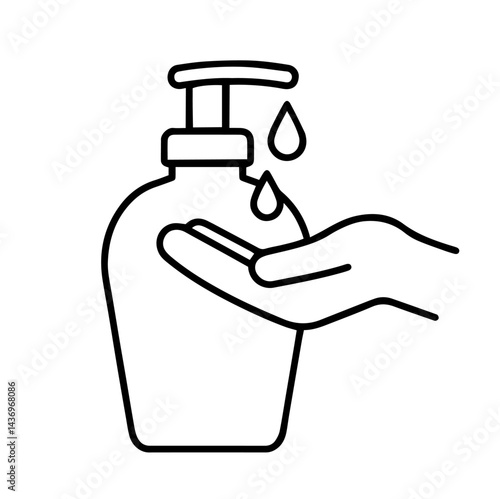 Hand Using Liquid Soap Dispenser, Hygiene and Clean Hands Concept, Bacteria Prevention, Health Care, Personal Sanitation, Infection Control 