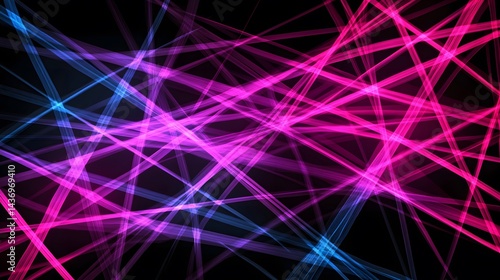 Abstract Neon Lines Pink Blue Background  Digital Art