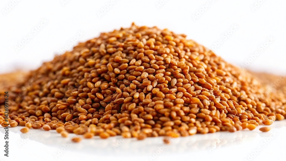Teff Grain Side View Isolated on White Background - High-Resolution Stock Photo Teff Grain Side View Isolated on White Background - High-Resolution Stock Photo