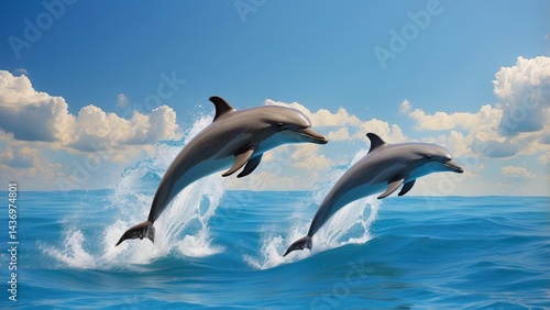 Dolphin Jumping Out of Ocean Water – Marine Wildlife in Action