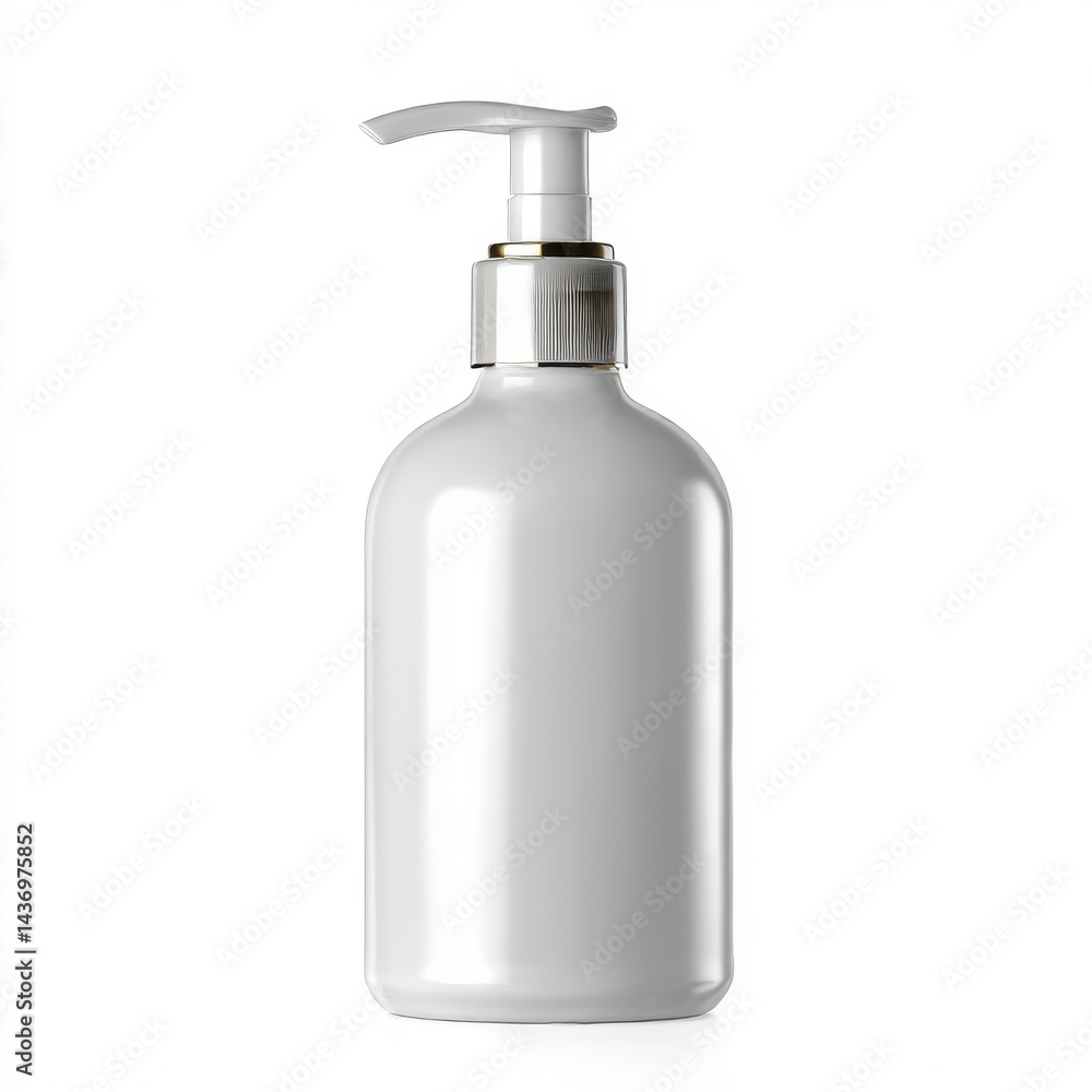 Fototapeta premium White dispenser bottle isolated on white background