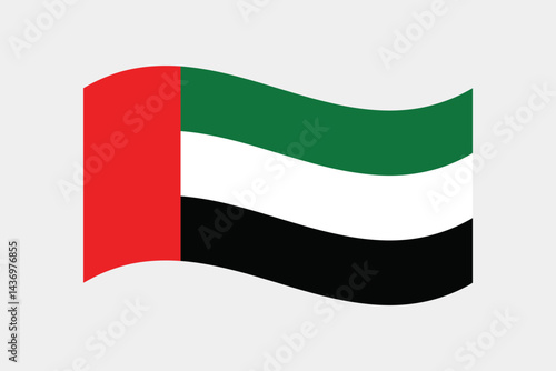 Free Download Flag of United Arab Emirates. United Arab Emirates wavy flag digital vector illustration. Fluttering flag. - GFXLoad